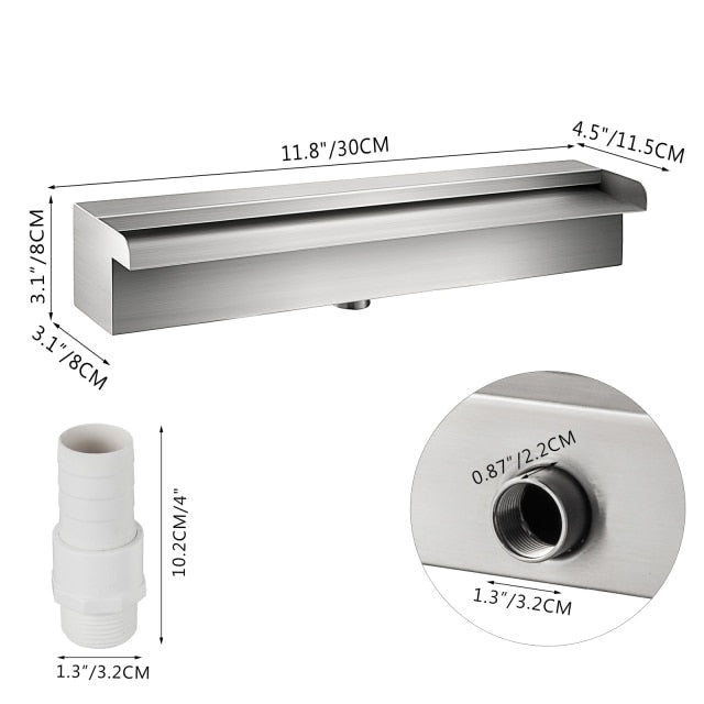Stainless Steel Waterfall Pool Fountain