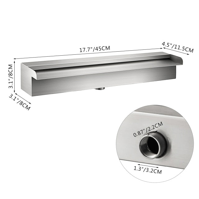 Stainless Steel Waterfall Pool Fountain
