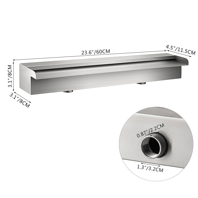 Stainless Steel Waterfall Pool Fountain